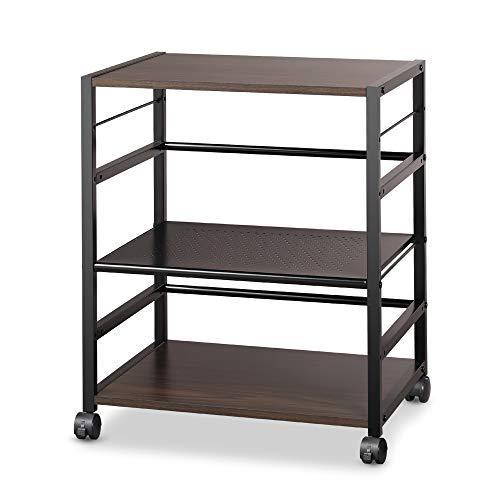 DEVAISE サイドワゴン デスクワゴン A4対応 天板・棚板高さ調節 キャスター付き デスク下収納 移動便利 幅52×奥行40×高さ63cm ダークブラウン