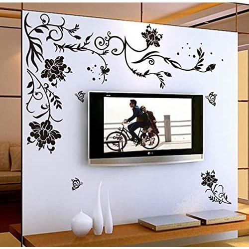 Umely ウォールステッカー 壁紙 シール 花 シンプル 黒 ガラス 蝶々 インテリア 装飾 せる 90x60 A B09p3zzq2f 2721 Choco Happy 通販 Yahoo ショッピング