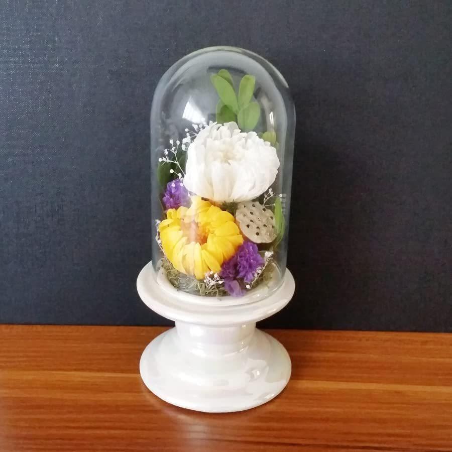 大阪セール プリザーブドフラワー 菊の仏花 仏壇用 お悔やみ お供え ガラスドーム付き ブリザード 人気純正品 Miracleleaffl Com