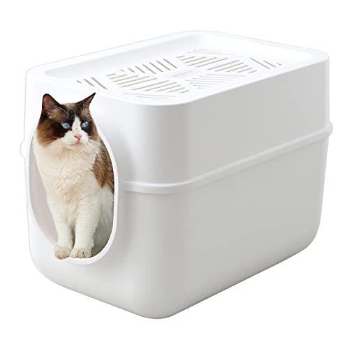 【OFT】 ギガトレー 本体 ホワイト 【 猫用 トイレ 本体 】 大きい猫 大きいトイレ ゆったり広々サイズ フルカバー サイズ(約)【外寸】幅47.5×奥71.5×高51cm 本体