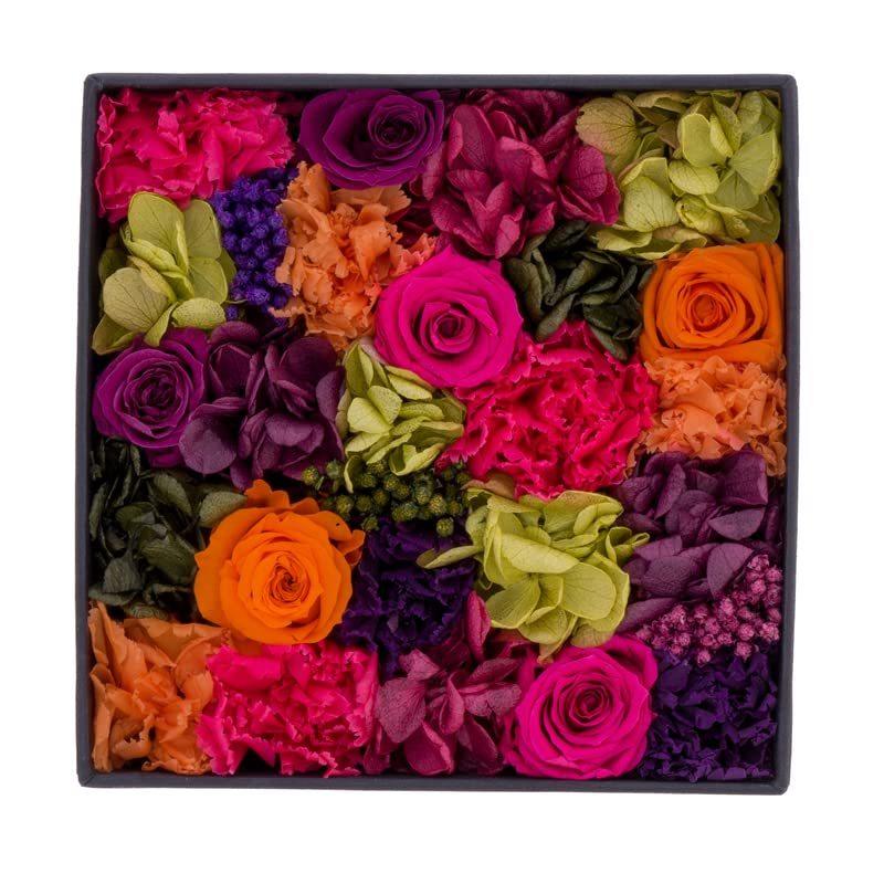 [Nicolai Bergmann ニコライバーグマン] プリザーブド フラワー ボックス RAINBOW レインボー バラ カーネーション ア? 