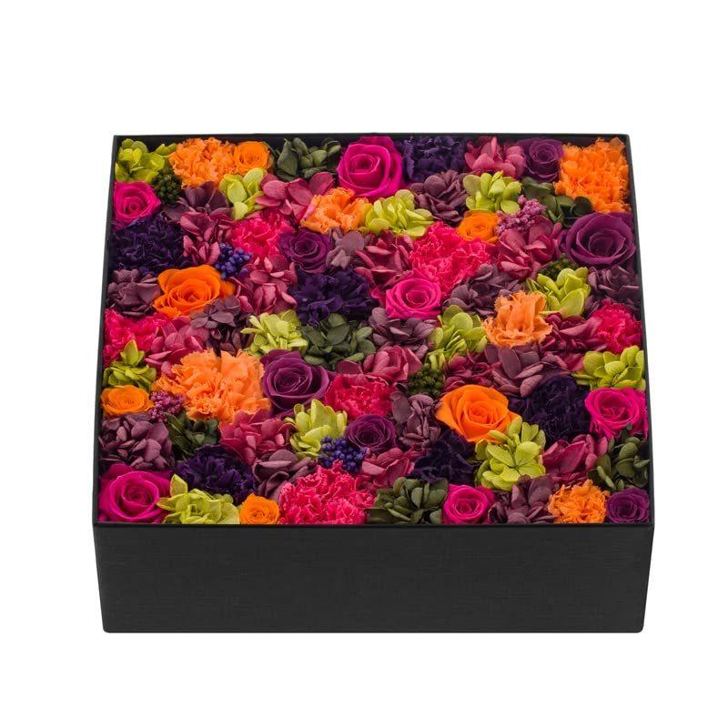 [Nicolai Bergmann ニコライバーグマン] プリザーブド フラワー ボックス RAINBOW レインボー バラ カーネーション ア?