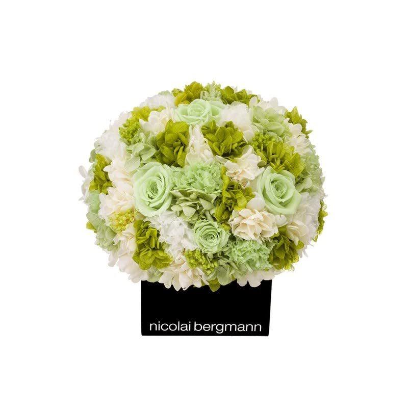 【超美品】 [Nicolai Bergmann ニコライバーグマン] プリザーブド フラワー キューブ アレンジメント TENDER GREEN テンダー グリー 【WSO8672709546】(30406円)