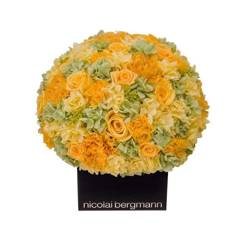 秋冬の主役◎ [Nicolai Bergmann ニコライバーグマン] プリザーブド フラワー キューブ アレンジメント SMILE FOR YOU スマイル フォー 【1008630899】(35362円)
