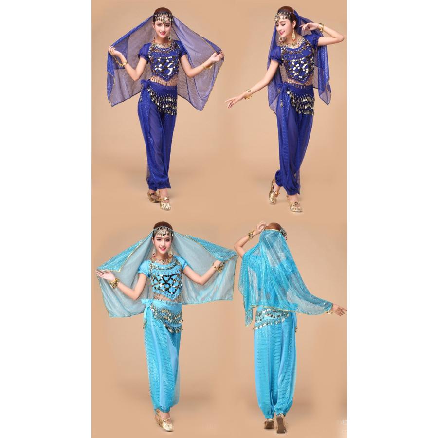 ベリーダンス衣装4点セット6Color アラビアンコスプレ 衣装 アラジン