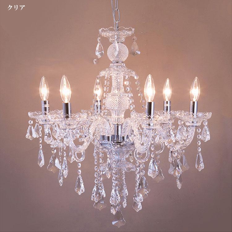 送料無料 秋月貿易 クリスタル シャンデリア LACIA 6灯 ラシア P6D E12