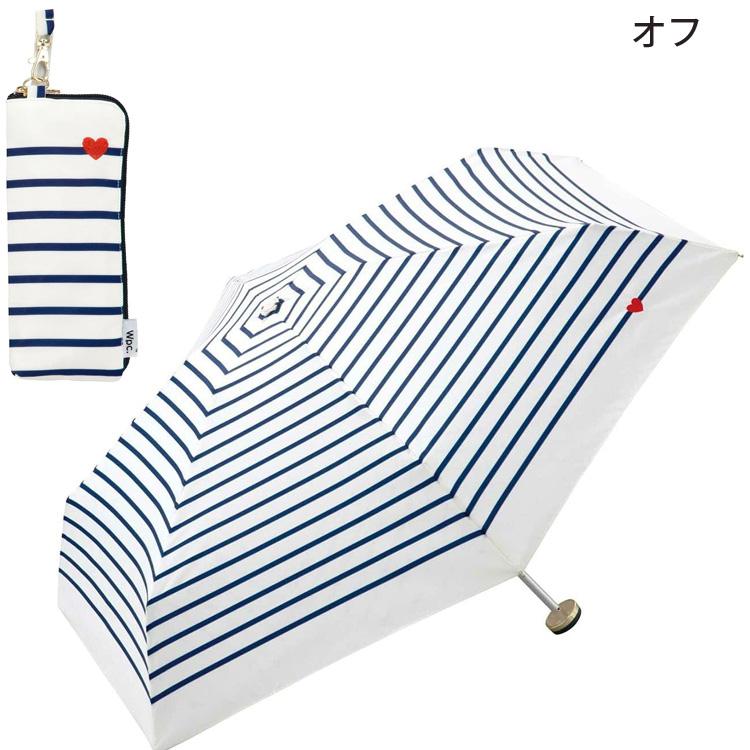 Wpc. wpc ハート刺繍ボーダー mini ミニ 折りたたみ傘 定形外 送料無料