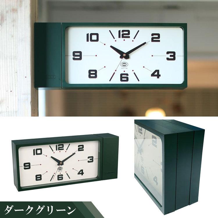 新品 両面時計 クロック ダルトン レクタングル ダークグリーン