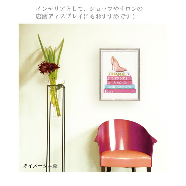 オマージュ キャンバスアート ピンク ブックスタック シューズ Sサイズ