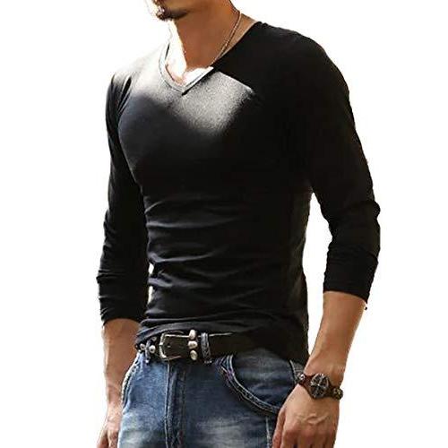 メリュエル 8カラー M 2xl Vネック フィット 長袖 シンプル Tシャツ ワイルド トップス 韓国ファッション メンズ Xl ブラック 2l M08nt55f87 Choicest Zakka ヤフー店 通販 Yahoo ショッピング