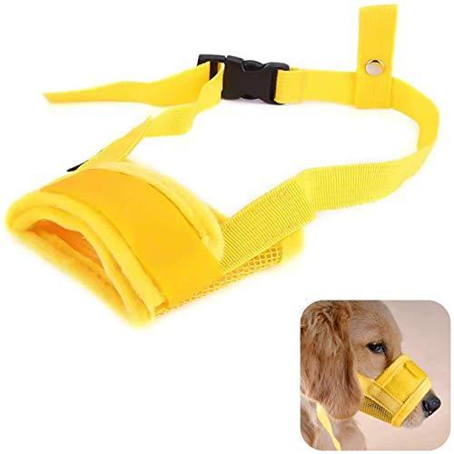 Doyeemei 犬用マズル M イエロー 口輪 吠え防止 咬みつき防止 噛み防止 家具破壊防止 犬のマズル 犬調節セット 国内外の人気が集結 口輪