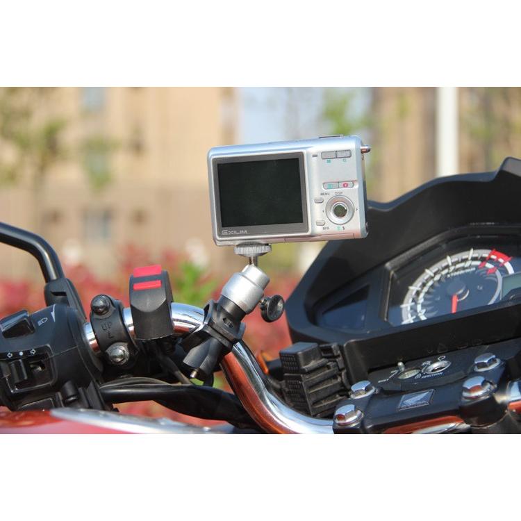 アルミ バイク 自転車用 カメラスタンド 雲台 ハンドルバーマウント カメラ ホルダー クランプ｜choimais｜02
