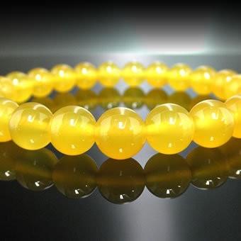 イエローメノウブレスレット【高級8mm珠】（黄瑪瑙、Yellow Agate 