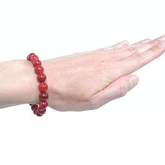 赤サンゴブレスレット【高級１０ｍｍ珠】赤珊瑚 赤さんご ブレスレット レッドコーラル Red Coral パワーストーン 天然石 金運 安産 災難厄除祈願 ブレスレットの画像