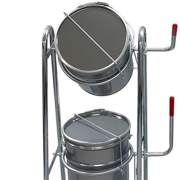 ペール缶スタンド 2段式 缶が落下しない メッキ仕様 4702 : チョイする