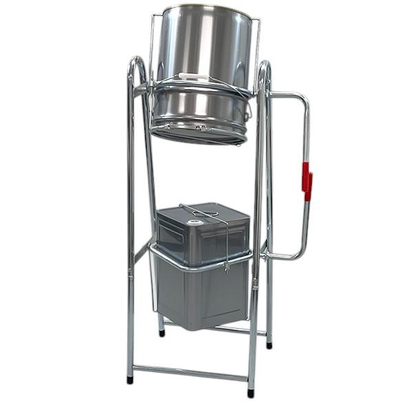 昭和レトロ　一斗缶2個セット ペール缶・一斗缶スタンド 2段式 缶が落下しない メッキ仕様 4704