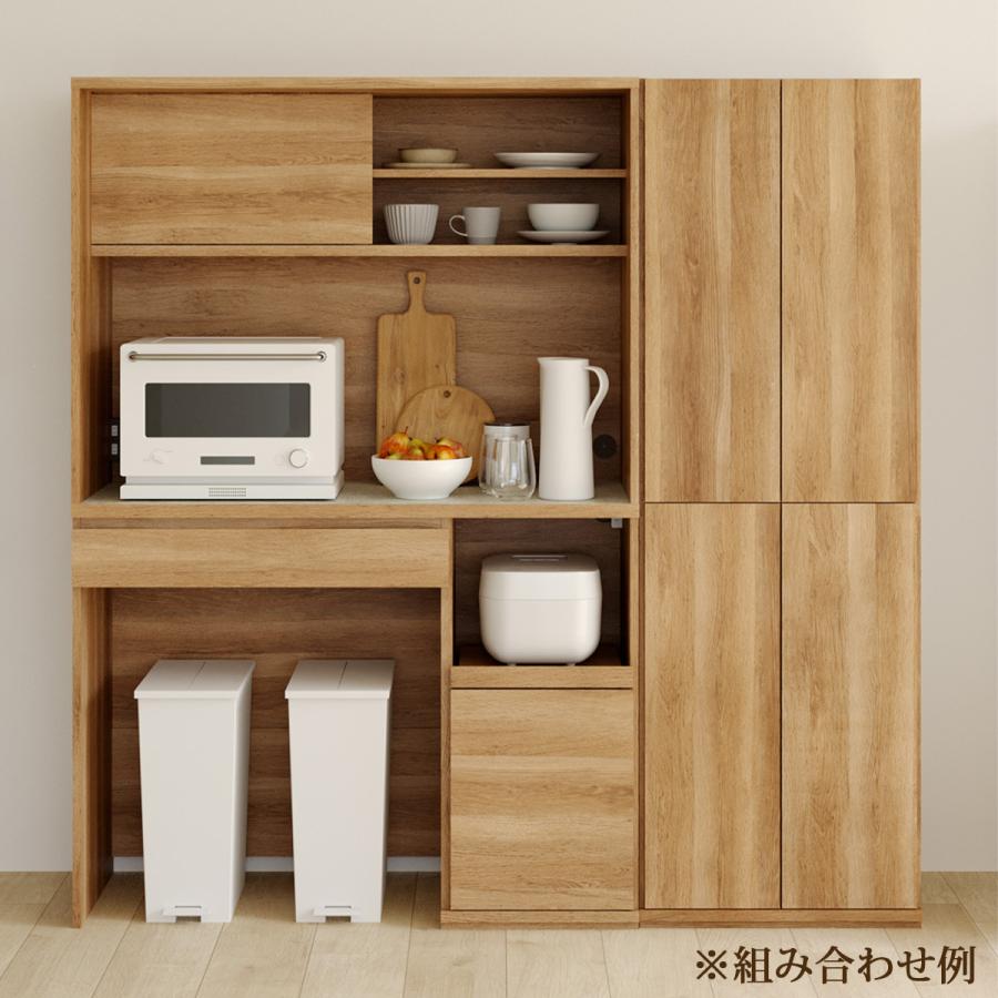 (最終価格です)木製食器棚 ブラウン 2段扉付き キッチンストッカー 食器棚 幅60cm 高さ180cm パントリー 扉付