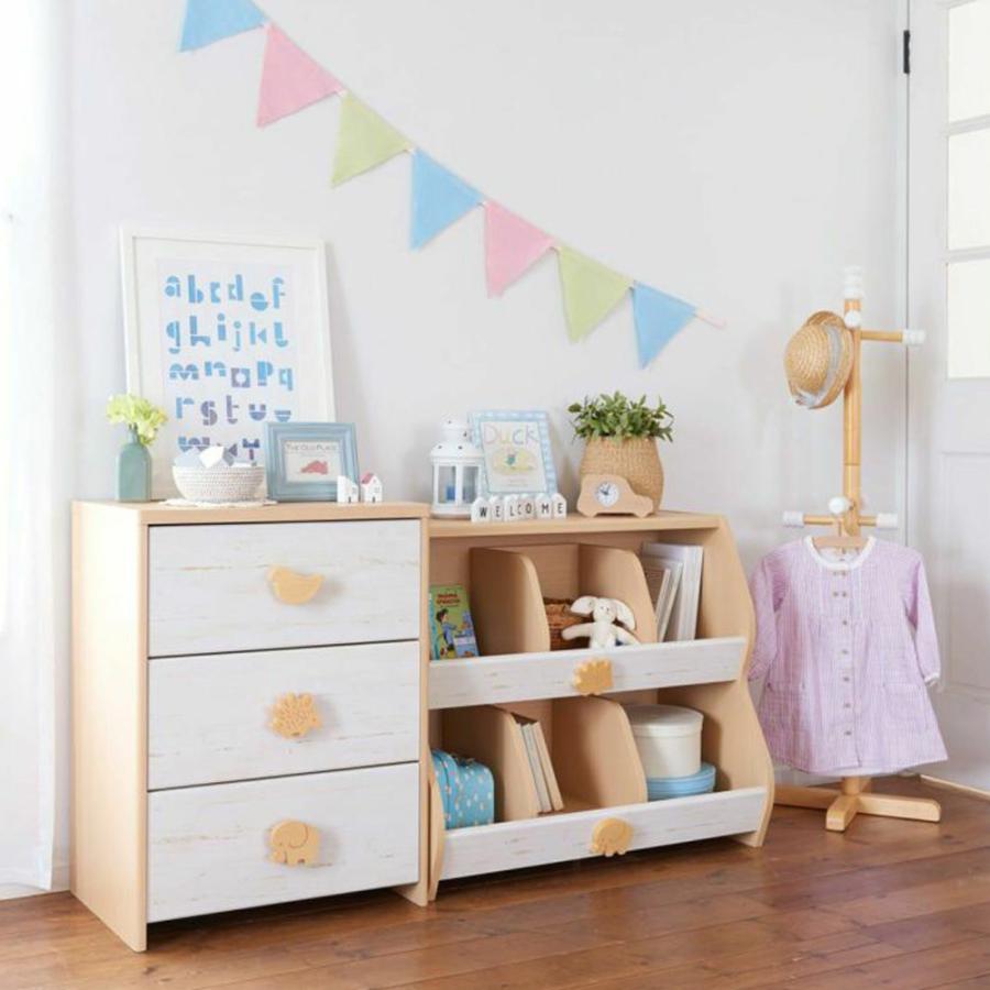 白井産業 チェスト 完成品でお届け 3段 タンス キッズ 幅57cm 高さ75cm