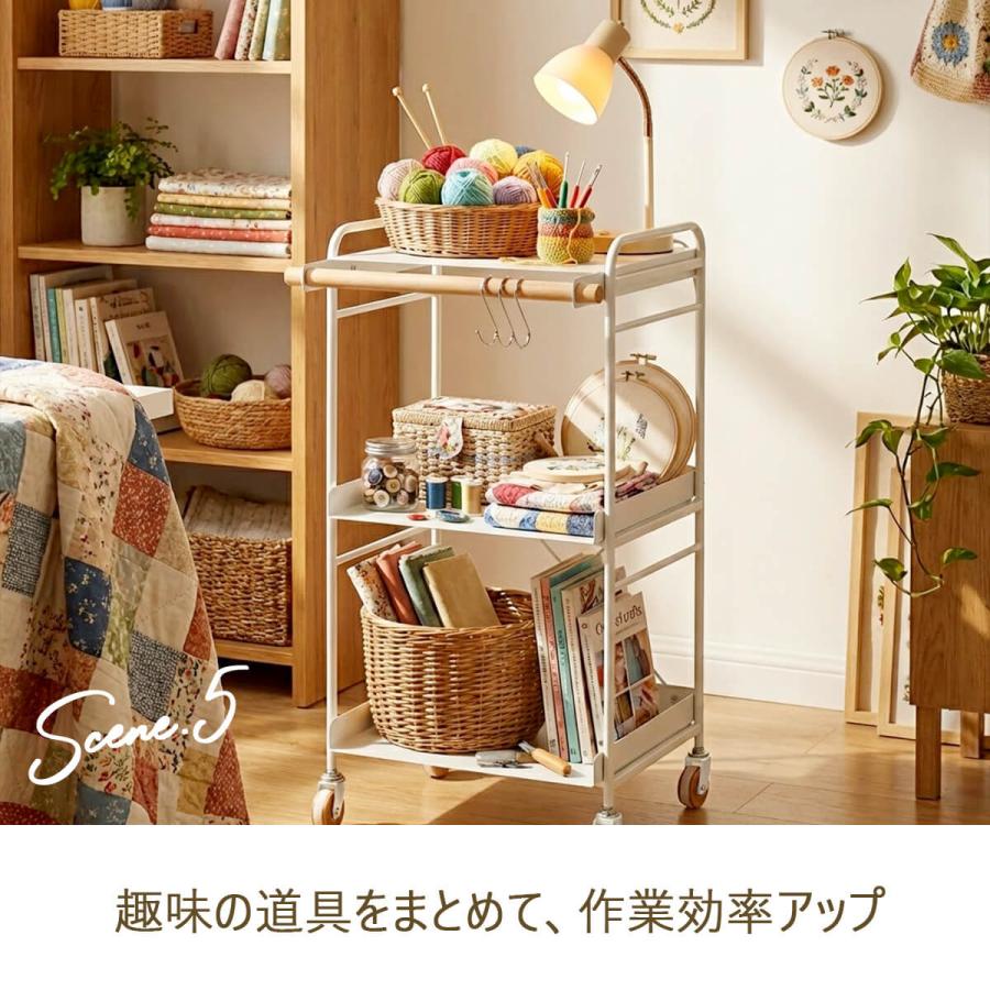 スチール製 3段 サイドワゴン キャスター付き 収納ラック　北欧・韓国 弘益 スチールワゴン キャスター付き ワゴン 3段 おしゃれ 北欧 取っ手
