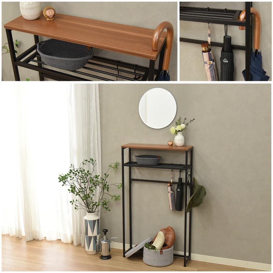 タマリビング コンソールテーブル スリム 玄関 飾り棚 スリム