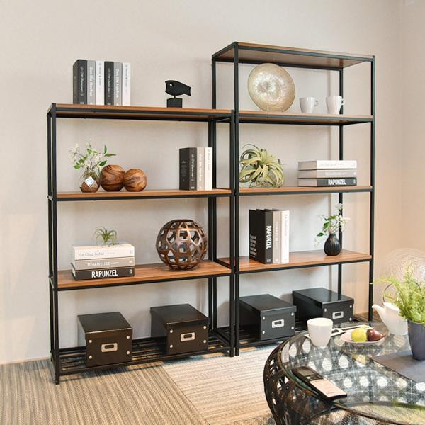 シェルフ ラック 4段 オープンラック 収納棚 スチールラック リビング