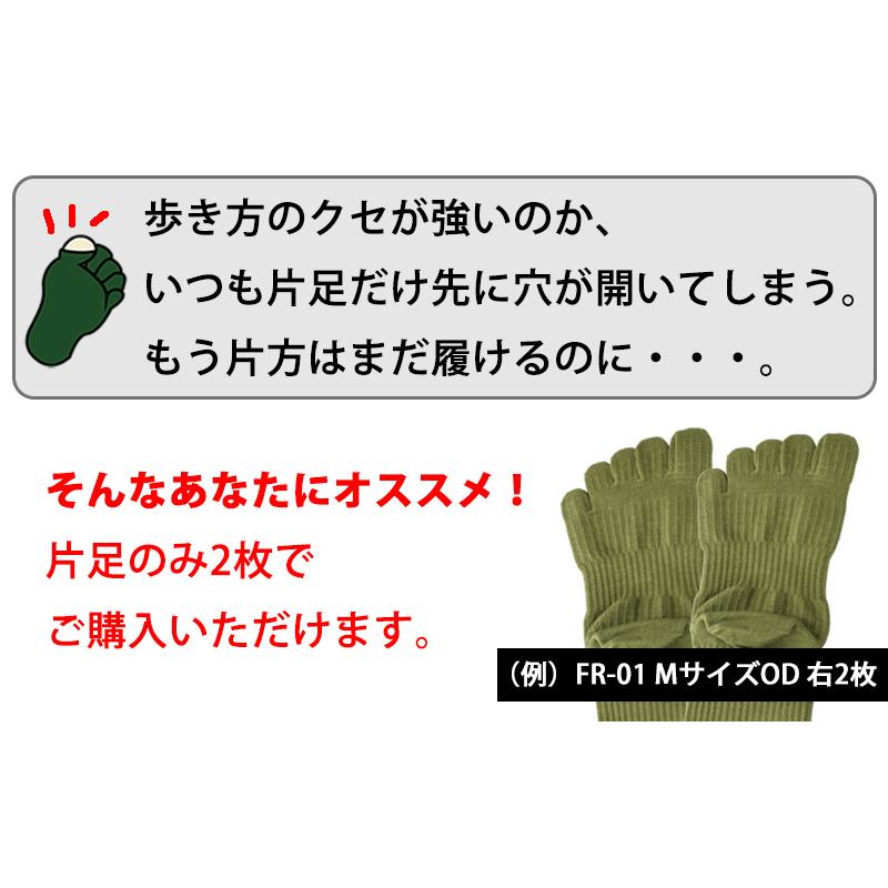 ガッツマン】【片足販売】人気の自衛隊五本指靴下 FR-01 片足2枚