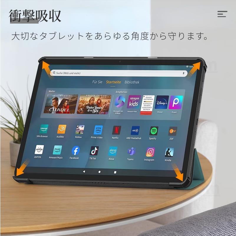 フィルムおまけ！2023モデル Amazon Fire Max 11 ケース アマゾン Fire Max 11インチカバー 手帳型レザーケース 保護スタンドカバー オートスリープ 軽量薄型｜chokuten-shop｜16