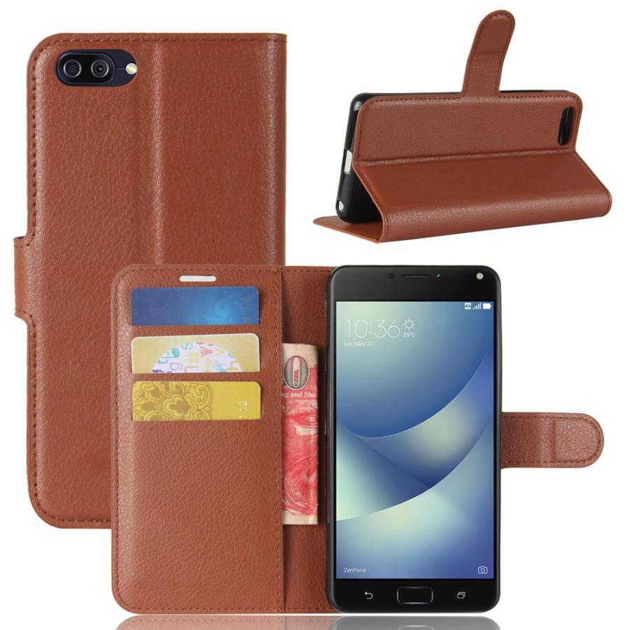 ZenFone 4 Max ZC520KL用レザーケース/カード収納付き/手帳型/ポケット