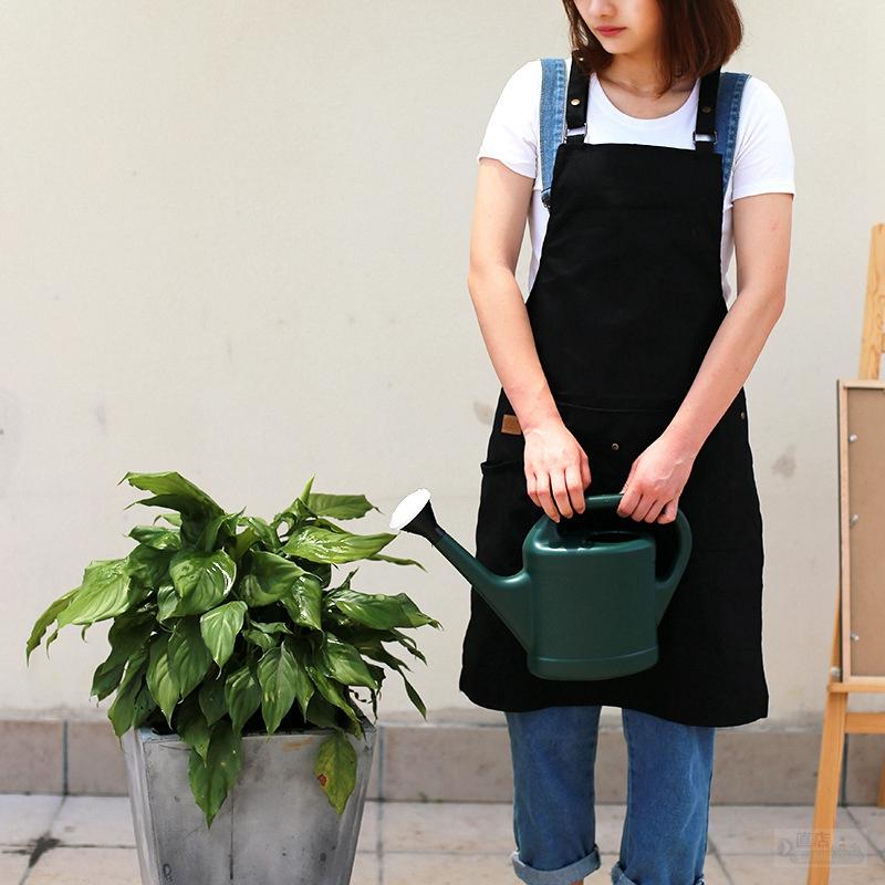 エプロン サロペット サロン カフェ クロス ワーク ブラック 男女兼用