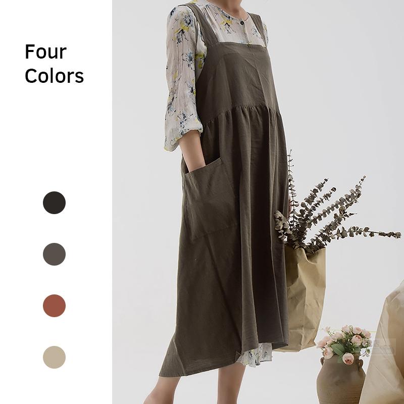 シンプル 簡単に着れる エプロン 前掛け おしゃれ レディース業務用 家庭用 花屋 作業用 飲食店 北欧風 園芸 リネン 超目玉 カフェ Diy 透けない ガーデニング 無地