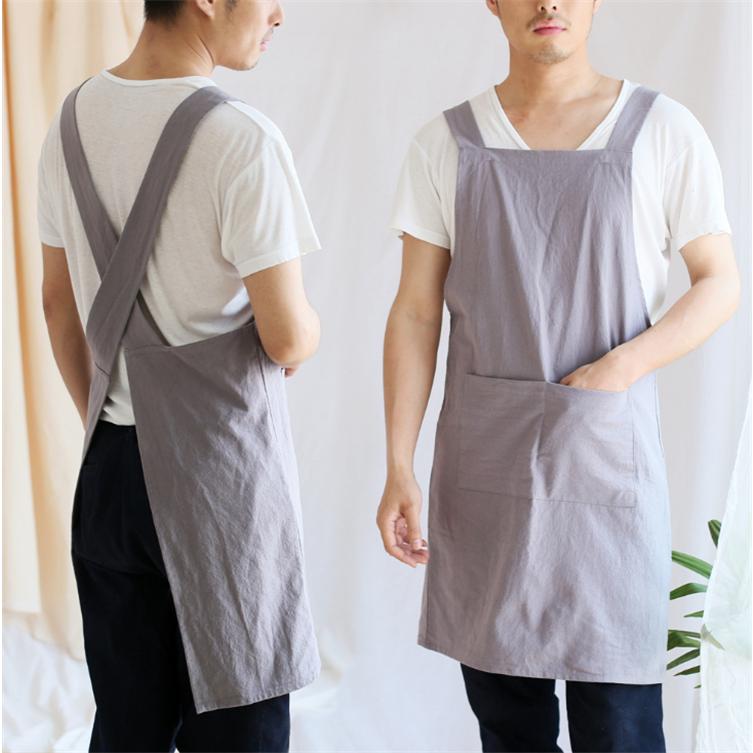 エプロン 結ばなくX型 前掛け 簡単着脱 かぶるだけ おしゃれ