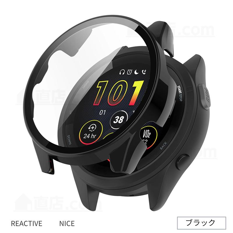 Garmin Forerunner 265S ケース ガラス保護フィルム カバー ガーミン Forerunner 265 ガラスフィルム一体型保護ケース ガラスフィルム 全面保護 耐衝撃 高透過率｜chokuten-shop｜03