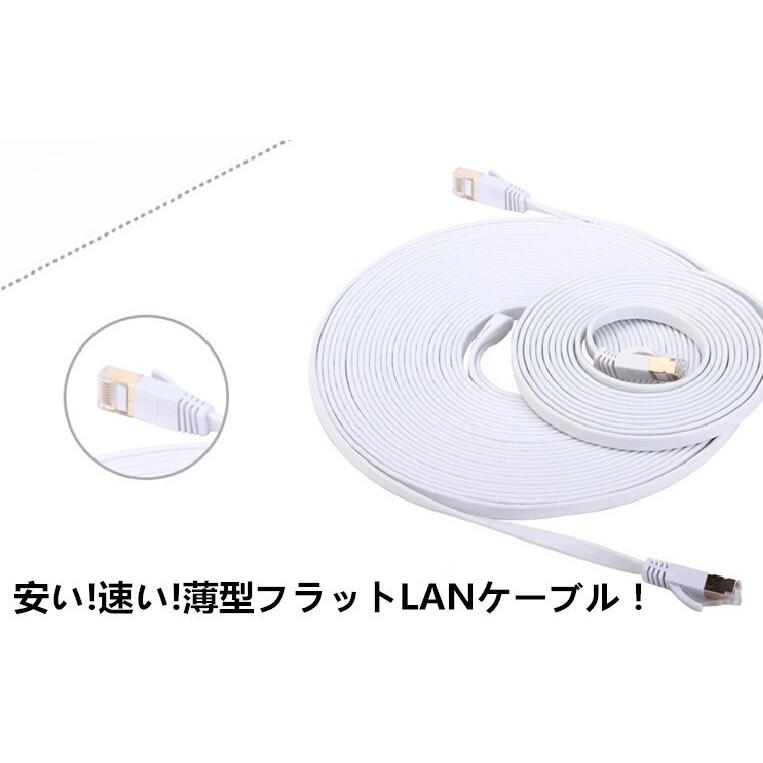10M最強LANケーブル Cat7 10G通信/ランケーブル/フラットLAN