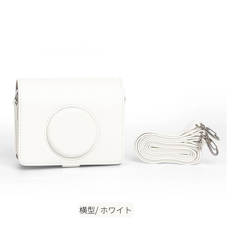 富士FUJIFILMインスタントカメラチェキinstax mini EVO用保護レザーケース/カバー収納ポーチバッグカバン/ストラップ付属/速写プロテクター ボディージャケット｜chokuten-shop｜18