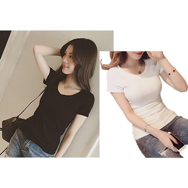 スタイルup Tシャツ 夏 秋 コーデ 半袖 Uネック スリム シンプル かわいい 白 黒 無地 B072wy9njx チョロモ Cholmo 通販 Yahoo ショッピング