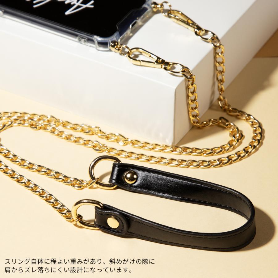 スマホ ショルダーストラップ ストラップ 首掛け チェーン レザー