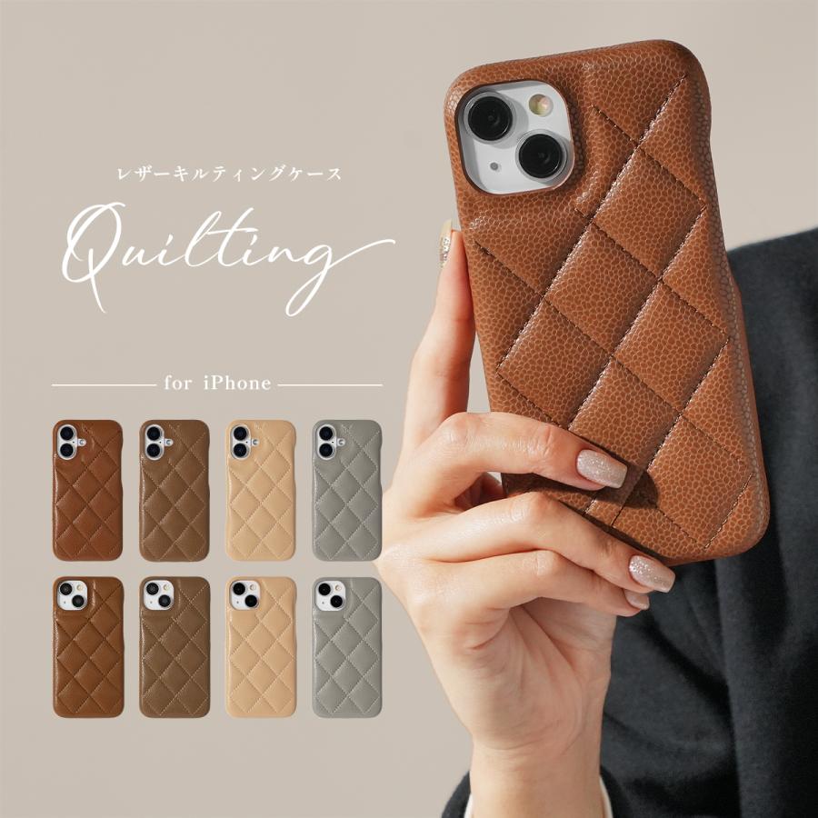 CELINE キルティングiPhoneケース ブラウン iPhone11 スマホケース iPhone 16 15 14 ケース 韓国 携帯ケース かわいい