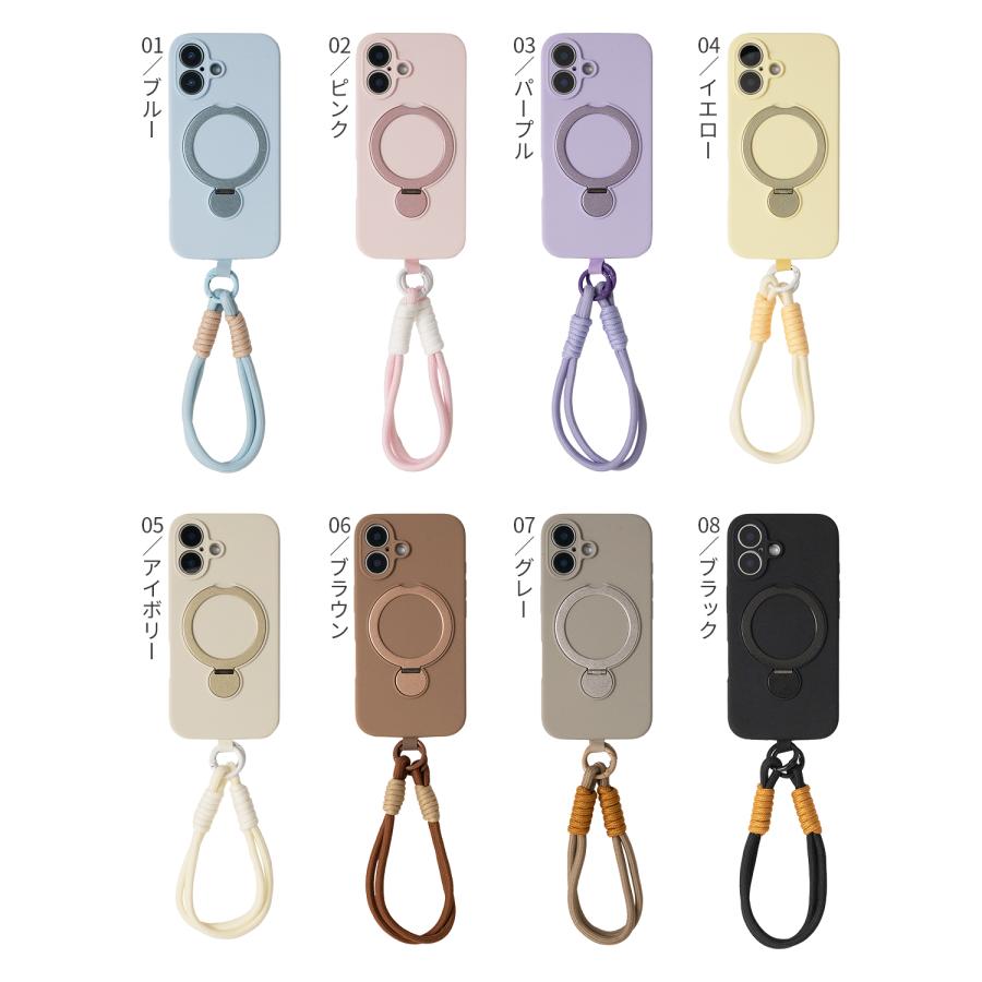 iphone 16 15 ケース リング付き かわいい magsafe対応 ハンド
