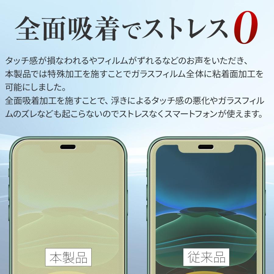 iPhone11 フィルム ガラス スマホガラス 全面 携帯ガラス 液晶保護 スマホ ガラス 液晶 保護 人気 おすすめ 全面吸着カラー強化ガラス保護フィルム 9H 40代 50代｜chomolanma｜03