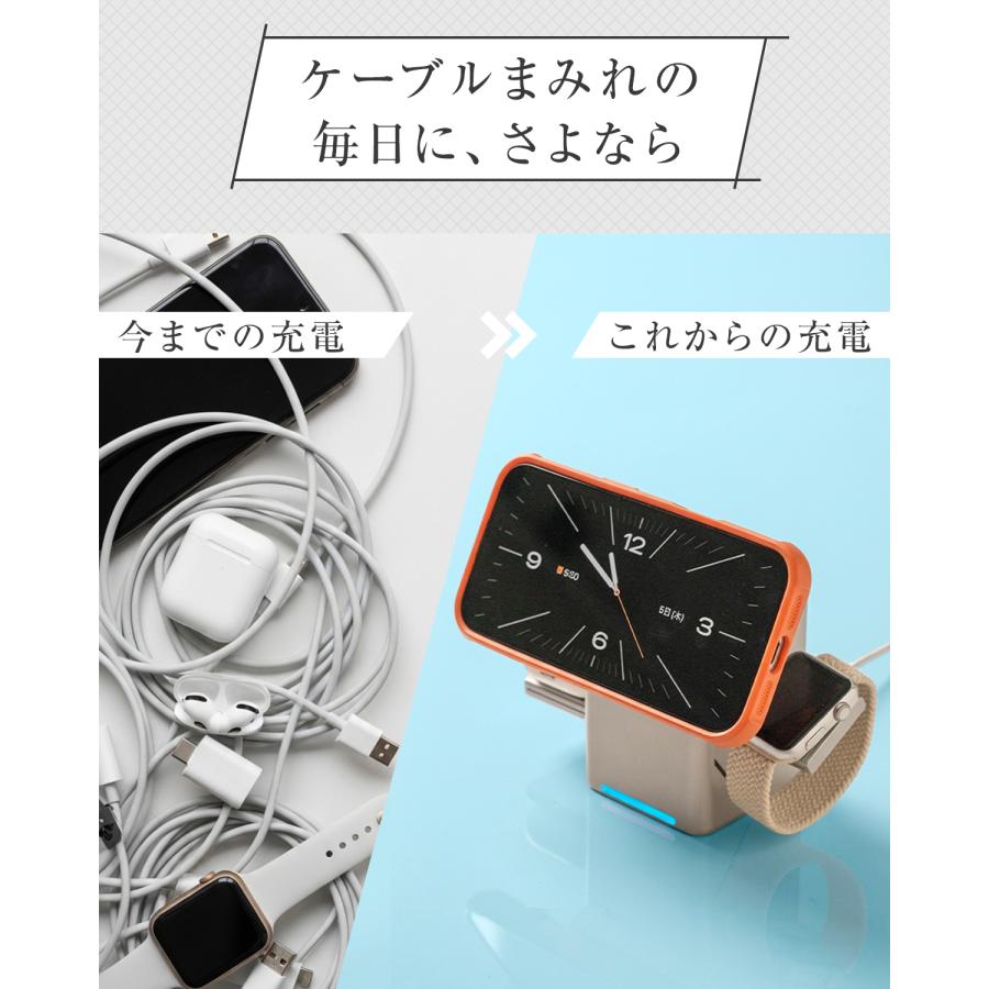 ワイヤレス充電器 3in1 急速充電 magsafe 充電器 iphone 充電スタンド