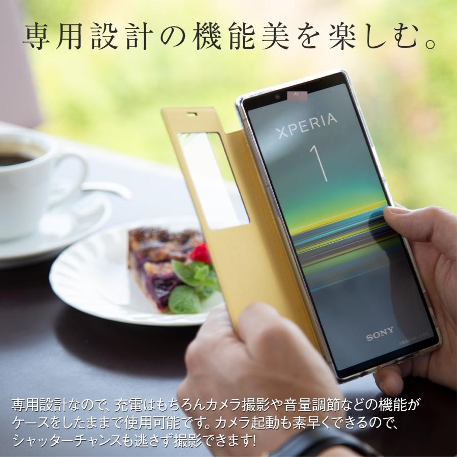 OPPO A5 2020 ケース 手帳型 手帳 ネイビー リング付き 手帳型ケース