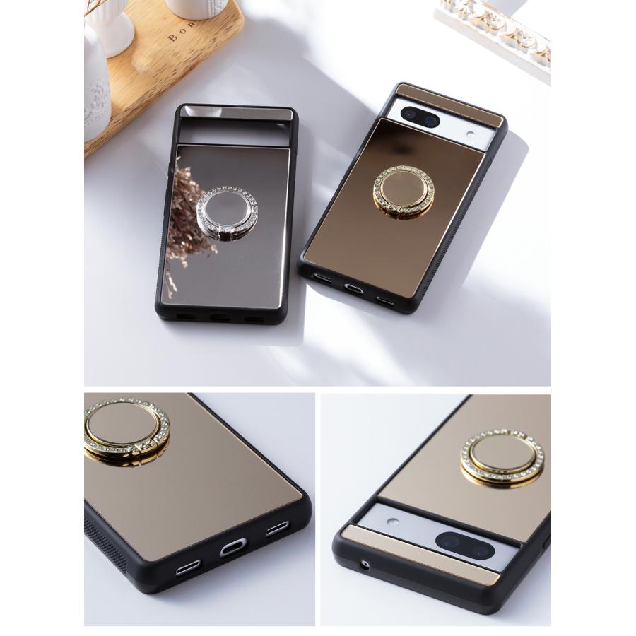 Google Pixel 7a 本体とケース付き 美品 Google Pixel 8a 8 7a ケース 背面ミラー リング付き おしゃれ