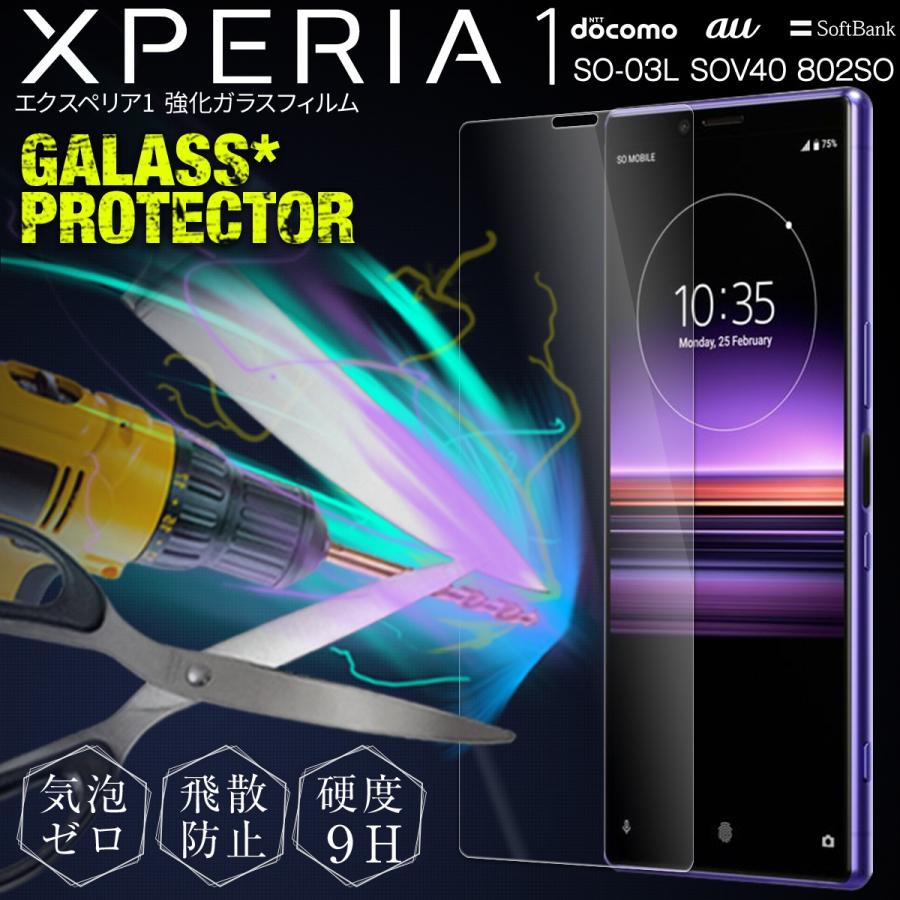 Xperia 1 Xperia1 ガラスフィルム フィルム ガラス 強化 保護 ガラス