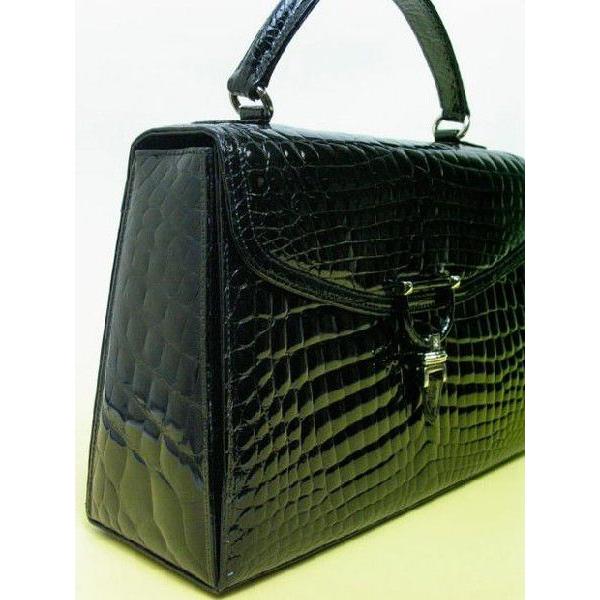 殿堂 Comtesse コンテス 最高級クロコダイル Comtesse バッグ レディース 黒 ブラック クロコダイル ワニ革 ハンドバッグ バッグ Thejerichohouse Org