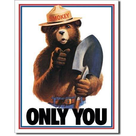 ブリキ看板 Smokey Bear Only You 834 ティンサインプレート ティン