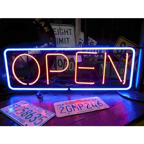 ネオンサイン　オープン　OPEN　LL　ガレージ　店舗照明　ネオンライト　ネオン管　アメリカン雑貨