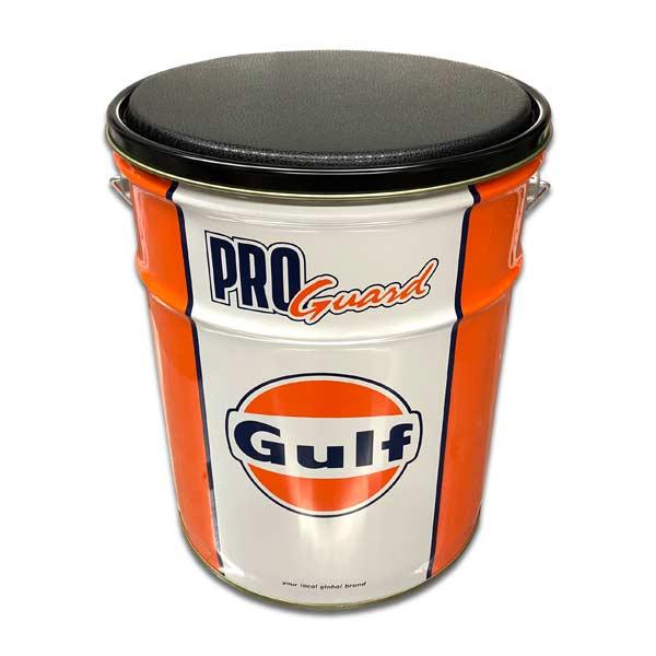 Gulf オイル缶 スツール ガルフ オイル缶 丸椅子 Gulf PRO GUARD 5W-30 B PORSCHE｜choppers