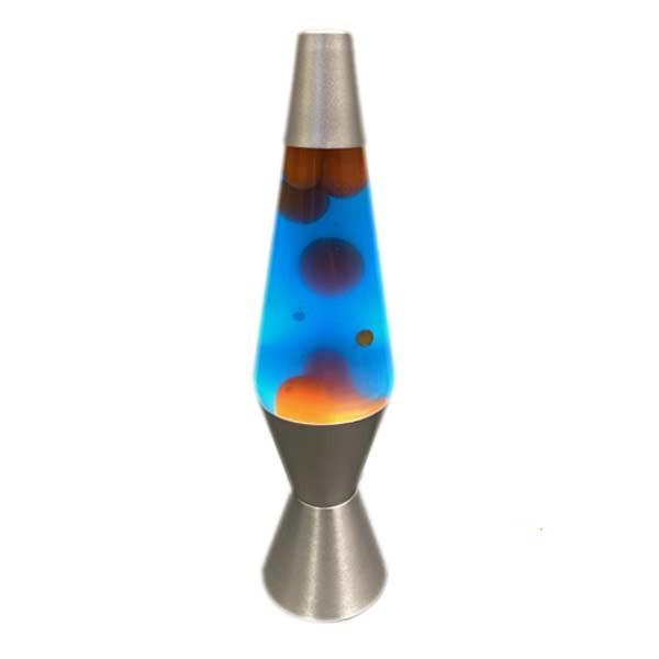 ラバライト Lava Light Lamp ラバランプ Orange Wax Blue Liquid Silver Base 2117 