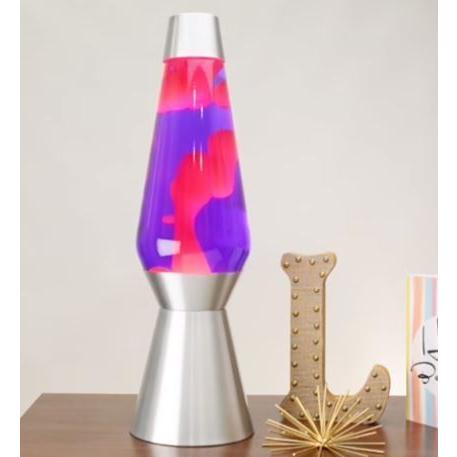 ラバライト Lava Light Lamp ジャンボサイズ Pink wax purple liquid Silver Base 6821 ラバランプ アメリカン雑貨｜choppers