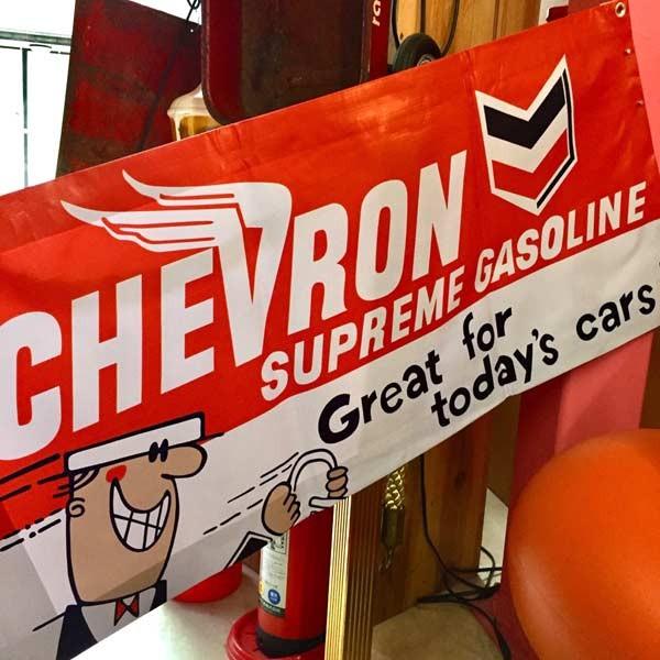 シェブロン CHEVRON オイル バナー タペストリー ガレージ アメリカン